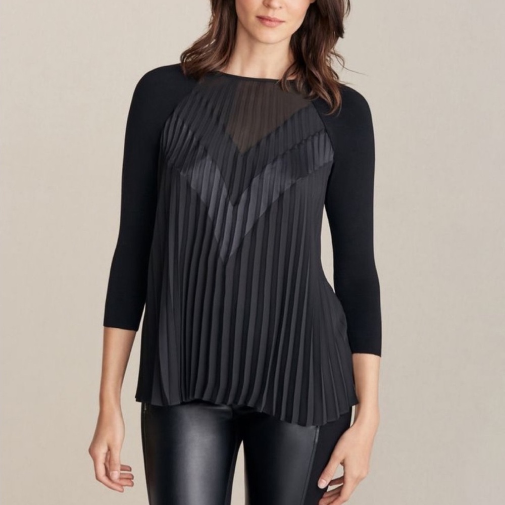 NWT Bailey 44 Pleated Stern Top Black Size XS